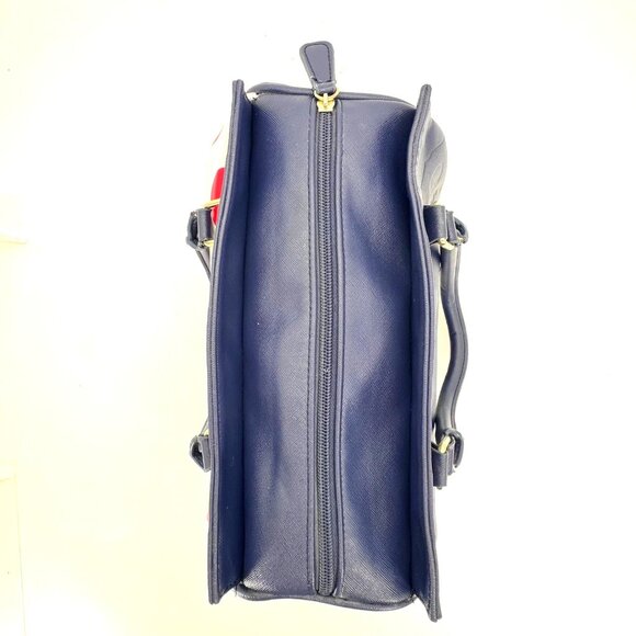 Walt Disney Boutique Handbag Purse Minnie Mouse Polka Dot White Bow Navy Blue - Picture 8 of 16